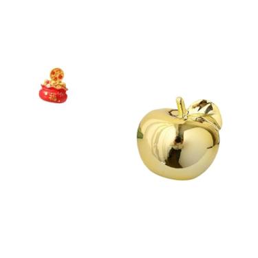 Imagem de Fenteer Bolsa de Dinheiro, Estatueta de Frutas, Ornamento de Artesanato, Bacia de, Estátua de Cerâmica, Decoração de Cornucópia, Coleção Delicada de P