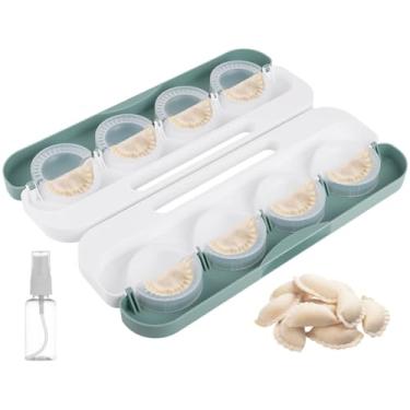 Imagem de Molde de Bolinho de Massa de Pressão Manual Ferramenta de Bolinho de Massa Pp Seguro para Alimentos para Pierogi, Wonton, Potsticker, Máquina de Bolinho de Massa de 8 Compartimentos com Frasco de