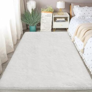 Imagem de ZJYeRug Tapete grosso ultra macio de 1,2 x 1,8 m para sala de estar, tapete felpudo fofo para quarto, tapetes felpudos, felpudo, para adolescentes, dormitório, berçário, decoração de casa, estética