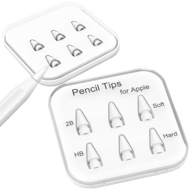 Imagem de Pontas de lápis macias para Apple Pencil - aderência antiderrapante, pontas Stylus de redução de ruído com amortecimento semelhante a papel, 30% mais macias do que o original, design de absorção de