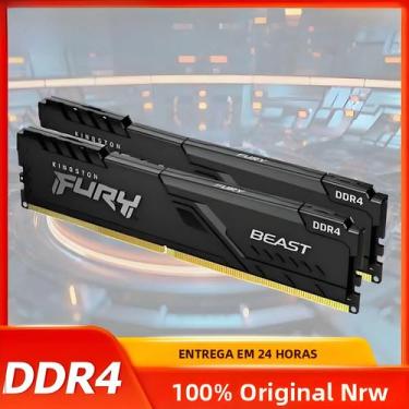 Imagem de Memória RAM Kingston FURY Beast DDR4 8GB 16GB 32GB 3200MHz 3600MHz XMP