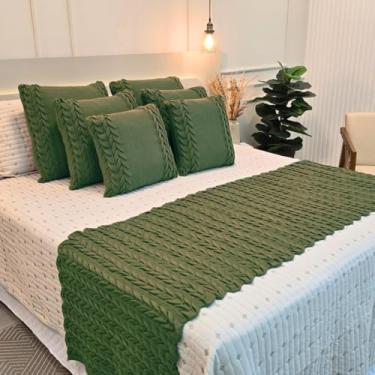 Imagem de Manta Casal, Manta Tricot Sofá Cama Casa Aconchego Home Decor - Somente a Peseira(Verde Oliva,Casal)