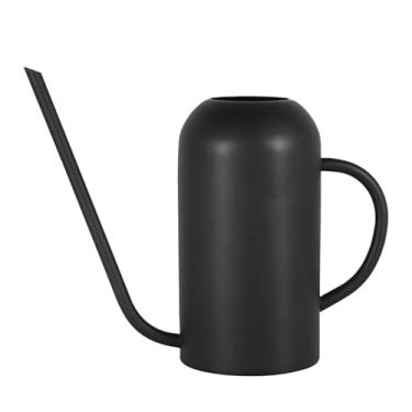 Imagem de Regador para plantas de interior, bico longo 1500 ml, aço inoxidável, design de metal vintage, acabamento preto fosco, fluxo de água de precisão para plantas domésticas e jardins para