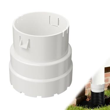 Imagem de Adaptador de tubo corrugado de 10 polegadas - 10 polegadas corrugado para 10 cm SDR 35 ou 10.2 cm SCH 40 Pipe (1, branco)