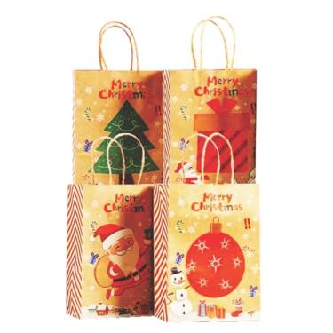 Imagem de Sacola Kraft VMP Fantasia Feliz Natal – Kit 12 Unidades | Tamanho 33×26×12 cm | Ideal para Lembrancinhas e Presentes Temáticos