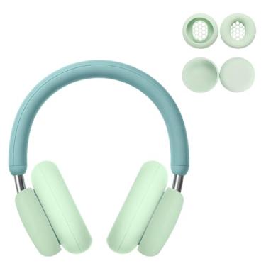 Imagem de KONXISA Capa para CMF by Nothing Headphone Pro, 2 conjuntos de capa de silicone para suor, capa protetora para fones de ouvido/faixa de cabeça, protetor de capa, lavável à prova de arranhões, verde