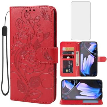 Imagem de Vavies Capa para Pixel 10 Pro XL, capa carteira para Google 10ProXL com protetor de tela de vidro temperado, capa de telefone flip de couro floral com suporte para cartão de crédito para Google Pixel