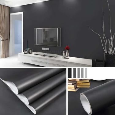 Imagem de Adesivo Vinil Preto Fosco Envelopamento Geladeira Fogão 3m x 60cm - BG