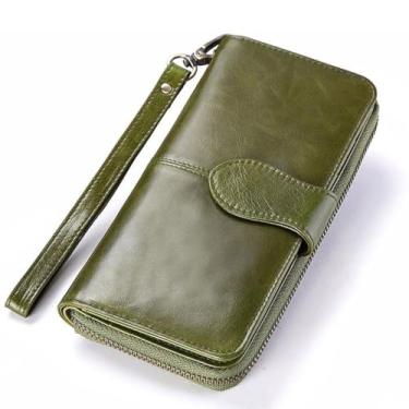 Imagem de YYBOES Bolsa feminina de couro bovino com grande capacidade e sem carteira de couro genuíno para mulheres