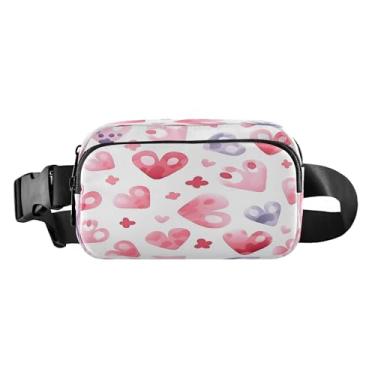 Imagem de CEBUGI Mini pochetes de caminhada para homens e mulheres, dia dos namorados, corações modernos, resistentes à água, com cinto ajustável para treino, viagem, corrida