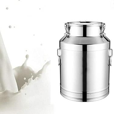 Imagem de Fermentador, lata de leite de aço inoxidável/jarro de armazenamento hermético/balde de vinho de fermentação/barril de óleo/recipiente de chá para transporte de armazenamento de líquidos e sólidos