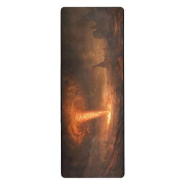 Imagem de CEBUGI Tapete de ioga antiderrapante para mulheres/homens, tapete de exercícios antirrasgo com bolsa de armazenamento para ioga, pilates, treino de chão em casa Tornado