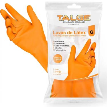 Imagem de Luva de Limpeza Látex Tam G Laranja Talge