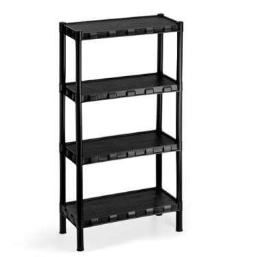 Imagem de Estante com 5 Prateleira Organizadora de Plástico Modular Multiuso para Cozinha e Quarto (4 Prateleiras)