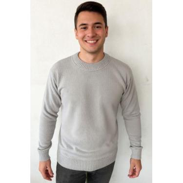 Imagem de Blusa masculino de linho la sueter tricot - Generica, Cinza claro, M