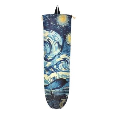 Imagem de Noite estrelada com areia e lua, suporte de saco de supermercado, organizador de sacolas plásticas de cozinha, 1 pacote