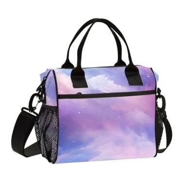 Imagem de Bolsa térmica Galaxy Wallpaper para adultos, lancheira com bolsos laterais, organizador de almoço para adultos, M