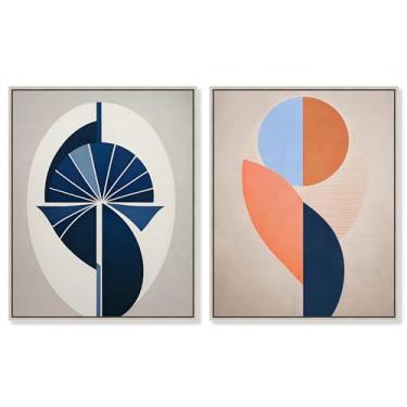 Imagem de Conjunto de 2 arte de parede de sala de estar com impressão em tela Glamour dourada por Art Remedy, moldura prateada, 51 x 61 cm