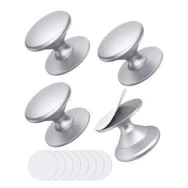 Imagem de Anobeyi Puxadores autoadesivos de gabinete, puxadores de gaveta autoadesivos de liga de alumínio para armários de cozinha, armários, cômodas, armários, portas de vidro deslizantes - instalação de