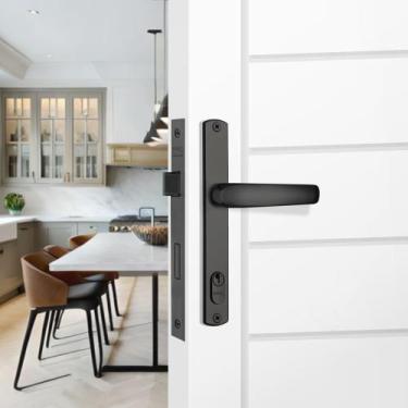 Imagem de Fechadura Porta Alumínio Perfil Estreito 22mm Mz820 Papaiz, Preto