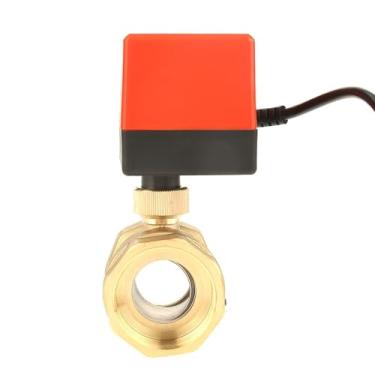 Imagem de Cryfokt Válvula de Esfera Motorizada de Latão Durável Com Estrutura de Precisão para de Ar Condicionado, 1pcs DC 12V G1-1/2" DN40 2 Vias para Uso Comercial