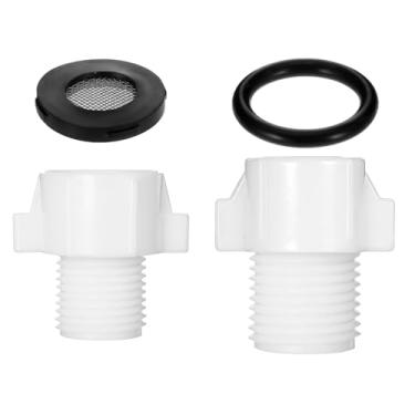 Imagem de Xelsluthe Adaptador de tubo de válvula de enchimento de vaso sanitário, adaptador de torneira para mangueira, conector de mangueira fêmea de 7/8 polegadas para macho de 1/2 polegada com filtro de aço