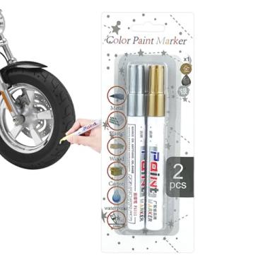 Imagem de Marcador de pintura de pneu - Caneta de pintura portátil à prova d'água para veículos - Acessórios de retoque de carro, ferramenta multifuncional de reparo de pintura de veículo para SUVs Sedans