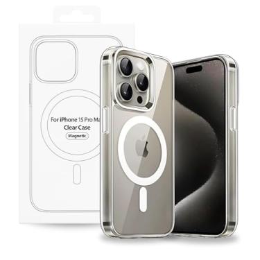 Imagem de Capinha Mag-Safe [iPhone 15 Pro MAX] Clear Slim Case [Anti-Amarelamento] Compatível com Mag-Safe Transparente com [Proteção de Câmera] Resistente a Riscos e Anti Impacto