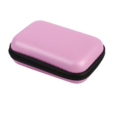 Imagem de TOPINCN 5 Cores Fone de Ouvido Fone de Ouvido Estojo de Transporte Mini Bolsa de Armazenamento Organizador de Gadgets Estojo Portátil para Disco Flash USB Cabo de Dados para Acessórios de (Rosa)