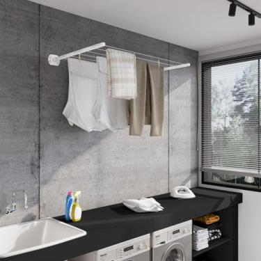 Imagem de Varal Parede Branco Resistente Apartamento Pequeno Ccs0060b - Brasform