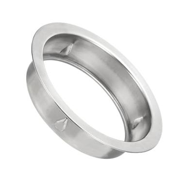 Imagem de PATIKIL Colar de tubo de 150 mm, flange de parede redonda Flange de tubo reto de aço inoxidável 304 para abertura de piso de parede e teto mangueira de ventilação do secador de ar condicionado, prata