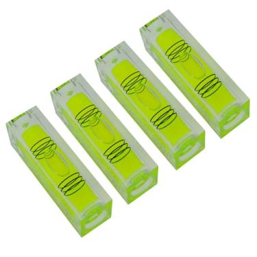 Imagem de Mini bolha de nível de alta precisão, bolha pequena de linha dupla, régua de nível doméstico de bola plana de três linhas pode ser girada 180 graus (não magnética, 52 x 18 x 15 mm (4 peças))