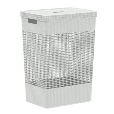 Imagem de Cesto Organizador para Roupas Sujas, Limpas Com Tampa 49 Litros Grid O