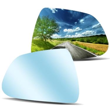 Imagem de 2 peças de vidro de espelho lateral grande angular adequado para Tesla Model 3 2017-2023, lente de vidro azul antireflexo, antiembaçamento térmico, vidro retrovisor aquecido com placa de apoio, lado