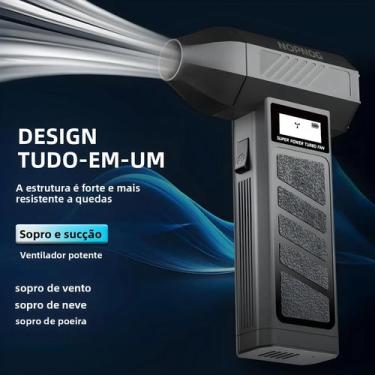 Imagem de Soprador De Ar Elétrico Ajustável Turbo Portátil Para Limpeza De Carro