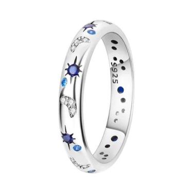 Imagem de Anel De Amor Infinito Estrela E Lua Em Prata Esterlina 925 Para Mulher