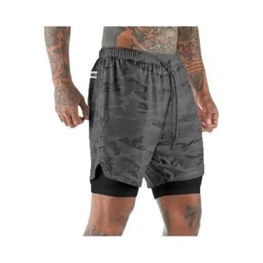 Imagem de Shorts Esportivos Masculinos 2 Em 1 Para Verão, Corrida, Praia, Academ