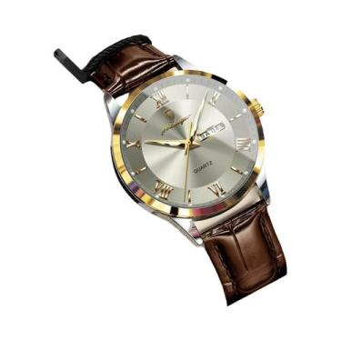 Imagem de Relógio De Pulso Masculino De Luxo Em Couro Quartz À Prova d'Água Lumi