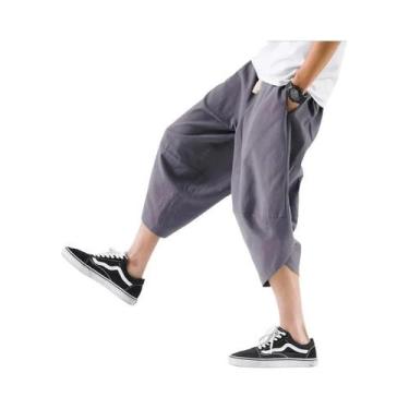 Imagem de Bermuda De Linho Masculina Tamanho Grande 2024 Novo Estilo Chinês Casu