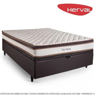 Imagem de Cama Box Baú Casal Molas Bonnel Herval Veneza, 66x138x188 cm