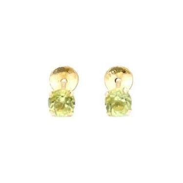 Imagem de Brinco Bebê Ouro 18k Peridoto Natural 3mm Tarraxa Rosca 06367 k046 - U