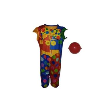 Imagem de Fantasia Roupa Infantil Palhaço Com Nariz - Bililika, Multicolorido, M