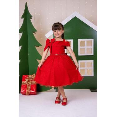 Imagem de Vestido Banana Club Jessica Vermelho - Natal Festivo para Meninas, Ver