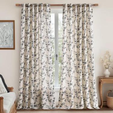 Imagem de Cortinas jinchan Linen Floral 100x240cm para sala de estar