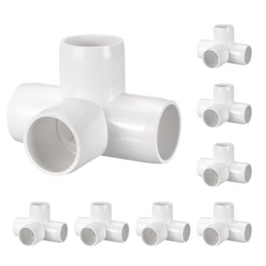 Imagem de Kozelo Pacote com 8 encaixes de tubulação de cotovelo de PVC SCH40 de 3,8 cm, encaixe em T de canto de cotovelo de 4 vias, conectores de tubo de grau de móveis para projeto DIY, proteção de lago