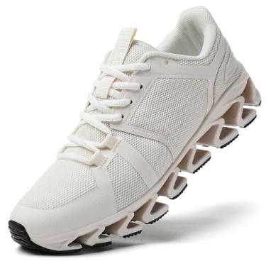 Imagem de DEELOG Tênis de corrida feminino, confortável, tênis de caminhada, tênis de trilha, Bege, 40