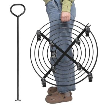 Imagem de Goooxim Rolos para plantas de 55 cm com rodas - Carrinho redondo de aço resistente para facilitar o movimento interno/externo, alça removível e rodas giratórias de 360°, perfeito para vasos grandes