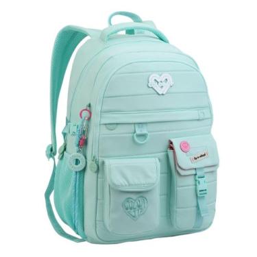Imagem de Mochila Costas Color Up 18'' Meninas Juvenil Escolar Passeio Cor:Acqua