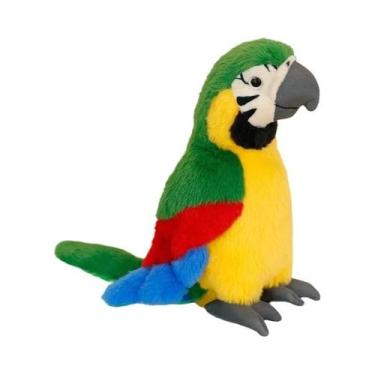 Imagem de Papagaio De Pelúcia Colorido E Realista: Brinquedo De Pássaro Macio, A