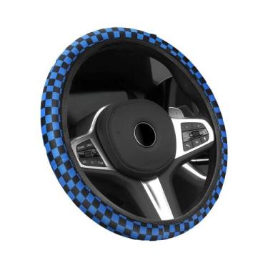 Imagem de Capa De Volante Xadrez Macia, Quente E Confortável Para Carros De 37-3